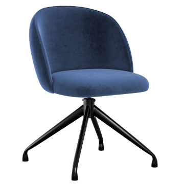 Hailey | Chaise d'hôtel | Bleu | Velours | Pied pivotant