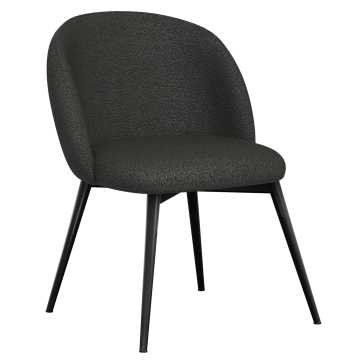 Hailey | Chaise d'hôtel | Gris foncé | Tissu en peluche