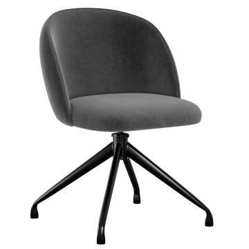 Hailey | Chaise d'hôtel | Gris | Velours | Pied pivotant