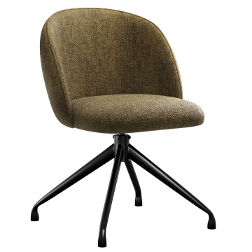 Hailey | Chaise d'hôtel | Marron | Tissu/Textile | Pied tournant