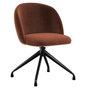 Hailey | Chaise d'hôtel | Rouge Bronze | Velours | Pied pivotant