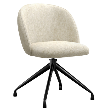 Hailey | Chaise d'hôtel | Taupe | Tissu/Textile | Pied pivotant