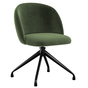 Hailey | Chaise d'hôtel | Vert | Velours | Pied pivotant