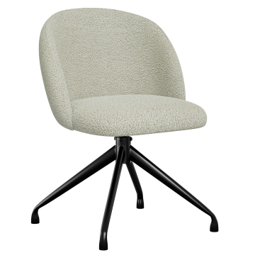 Hailey | Fauteuil d'hôtel | Beige | Tissu en peluche | Pied pivotant