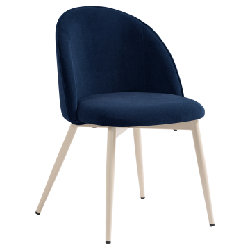 Hailey | Hotel Chair | Blue | Velvet | White Frame