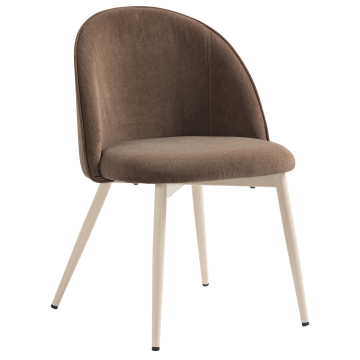 Hailey | Hotel Chair | Brown | Velvet | White Frame