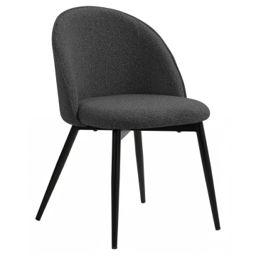 Hailey | Hotel Chair | Dark Grey | Teddy Fabric