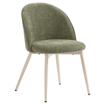 Hailey | Hotel Chair | Green | Fabric/Textile | White Frame