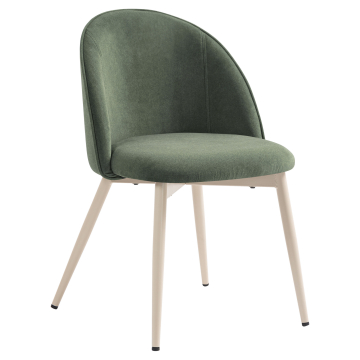 Hailey | Hotel Chair | Green | Velvet | White Frame