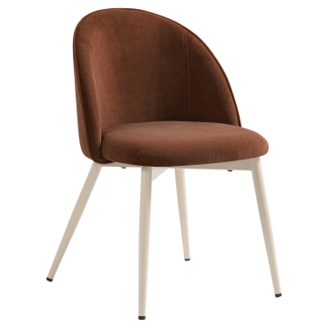 Hailey | Hotel Chair | Red Bronze | Velvet | White Frame