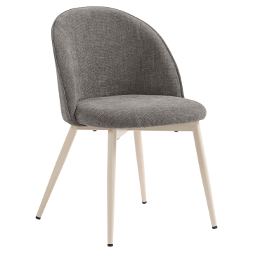 Hailey | Hotel Sedia | Grigio | Tessuto/Textile | Struttura Bianca