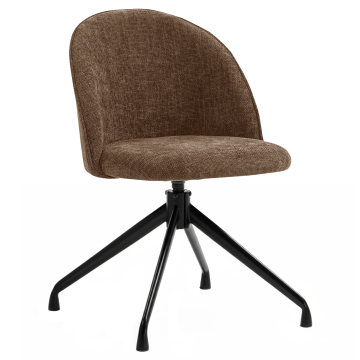 Hailey | Hotel Stol | Brun | Stof/Textil | Drejefod