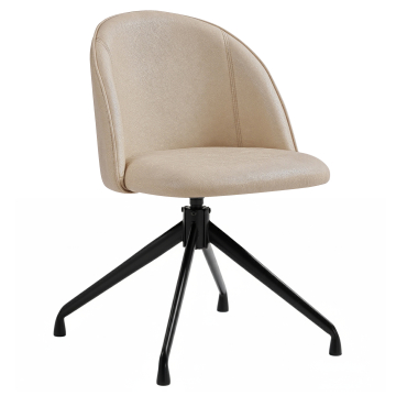 Hailey | Hotel Stuhl | Beige | Leder | Drehfuß