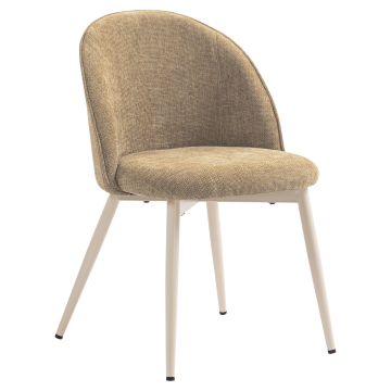 Hailey | Hotellstol | Taupe | Stoff/Tekstil | Hvit ramme