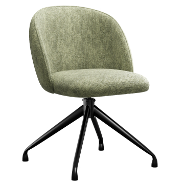 Hailey | Hôtel Chaise | Vert | Tissu/Textile | Pied pivotant