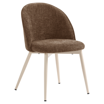 Hailey | Sedia da Hotel | Marrone | Tessuto/Textile | Struttura Bianca