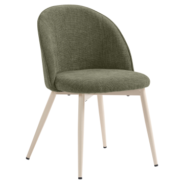 Hailey | Sedia da hotel | Verde | Tessuto/Textile | Struttura Bianca