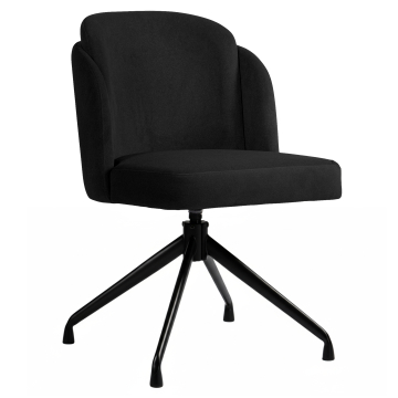 Hannah | Hotel Chair | Black | Velvet | Swivel Base | Black Frame