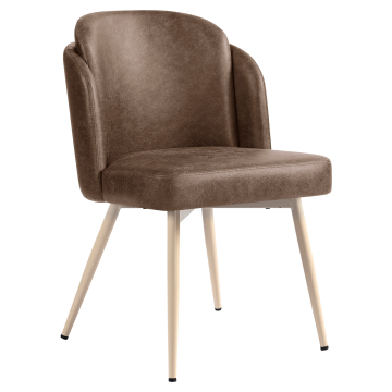 Hannah | Hotellstol | Brun | Skinn | Hvit ramme