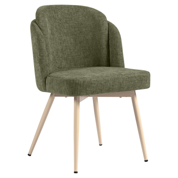 Hannah | Hotellstol | Grønn | Stoff/Tekstil | Hvit ramme