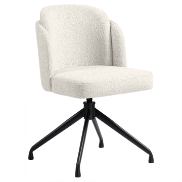 Hannah | Hotellstol | Kremfarget | Teddystoff | Svingbar base