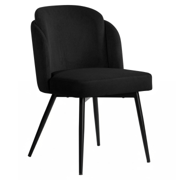 Hannah | Hotellstol | Svart | Sammet | Svart ram