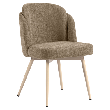 Hannah | Hotelstoel | Taupe | Stof/Textiel | Wit Frame