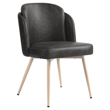 Hannah | Hotelstoel | Zwart | Leer | Wit frame