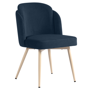 Hannah | Silla de hotel | Azul | Terciopelo | Estructura blanca