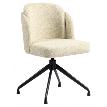 Hannah | Silla de hotel | Beige | Tela Teddy | Base giratoria
