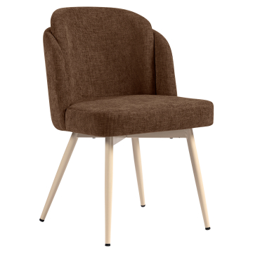 Hannah | Silla de hotel | Marrón | Tela/Textil | Estructura blanca