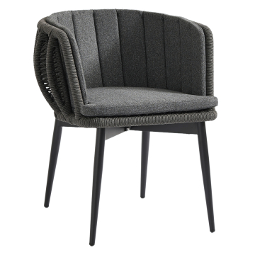 HAVANA | Chaise de patio bistro | Gris foncé