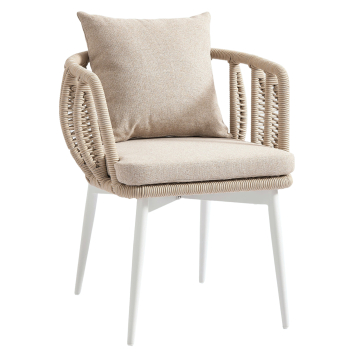 HAVANNA | Chaise de bistrot Terrasse | Crème | + Coussin d'assise