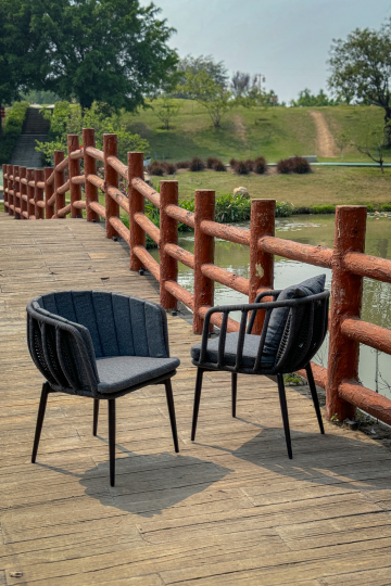 HAVANNA | Bistro Terrace Chair | Dark Gray | + Seat Cushion