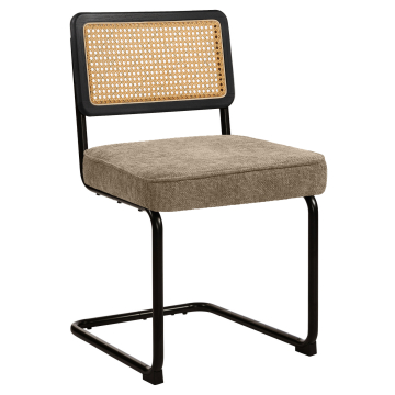 HAWAII | Bistrostol | Stof/Tekstil | Taupe | Ryg: Rattan Eg