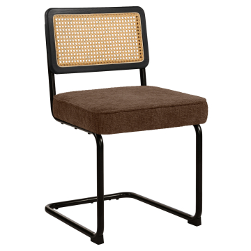 HAWAII | Bistro Stuhl | Stoff/ Textil | Braun | Rücken: Rattan Eiche