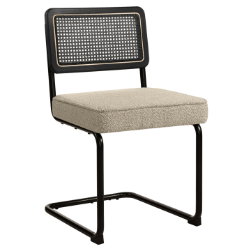 HAWAII | Bistrostol | Teddytyg | Beige | Stomme: Rattan Svart