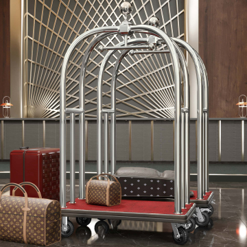 HILTON | Carrello per i bagagli dell'hotel | Cromo | max: 300 kg