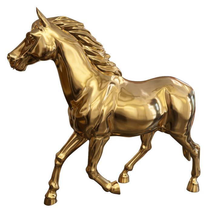 HORSE RUNNING XL | Deko | H 200 cm | Gold | Innenbereich