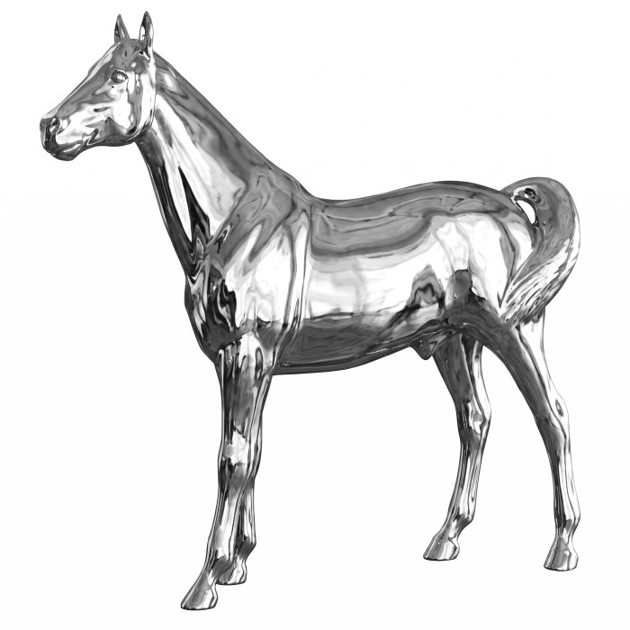 HORSE STANDING | Deco | 235 x 68 x 200 cm | Chrom | Innenbereich