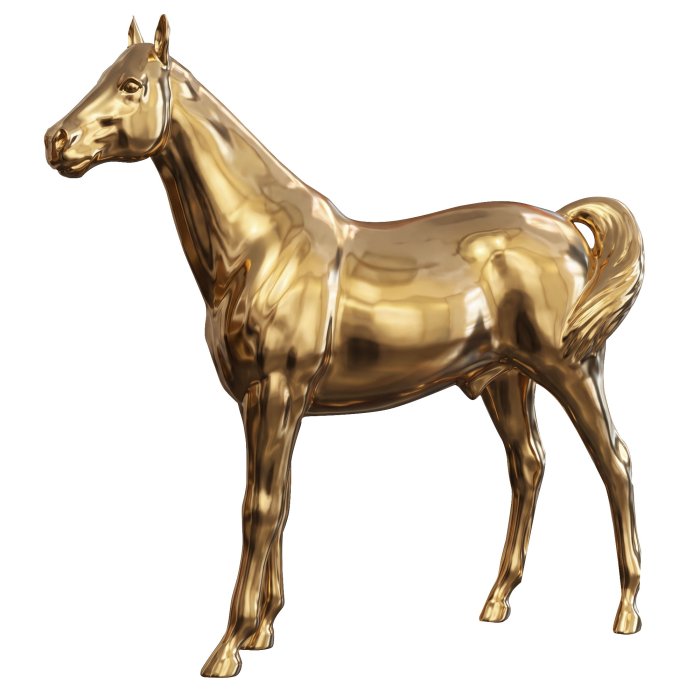 HORSE STANDING | Deco | 235 x 68 x 200 cm | Gold | Innenbereich