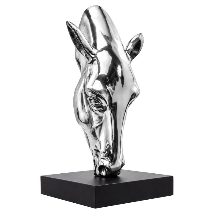 HORSE HEAD PREMIUM | Deko | H 65 cm | Chrom