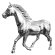 HORSE RUNNING XL | Deko | H 200 cm | Chrom | Innenbereich