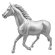 HORSE RUNNING XL | Deko | H 200 cm | Chrom | Außenbereich