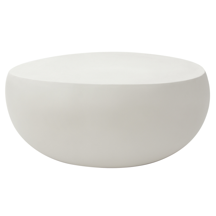 ICARIA | Design soffbord | B:D:H 107 x 100 x 41 cm | Betong | Vit