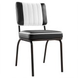 DINER STEEL BLACK | Dinerstuhl | Schwarz | Leder