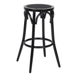 Louise | Bentwood Bar Stool | Wood | Black | Rattan