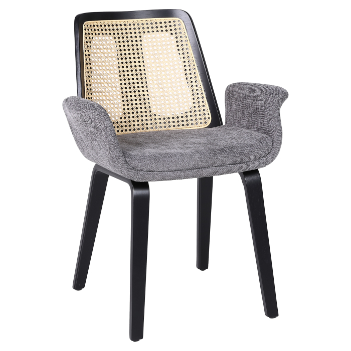 Romy | Bistrostol | Grå | Tyg/Textil | Rotting Ek