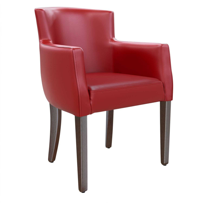VIOLA | Silla de cuero para restaurante | Rojo | Cuero