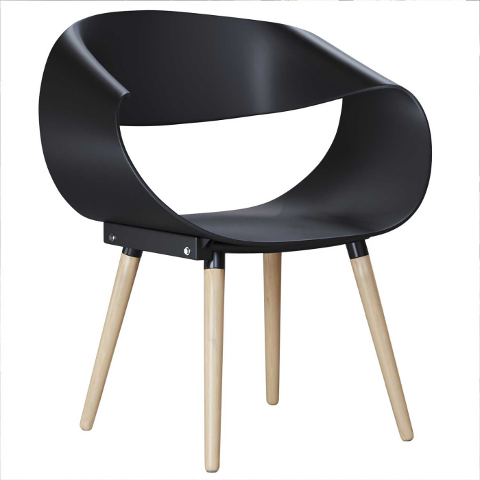 ZANOTI | Schalenstuhl | Schwarz | Kunststoff